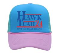 Vjeybv 2024 Hawks Tuah Spit That Thang Embroidered Trucker Cap Men Funny Mesh Cap Trucker Hat Fishing Hats Baseball Cap for Summer Blue