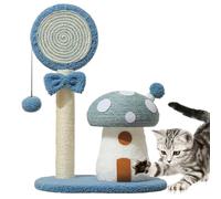 Vjeybv Cat Scratching Post, Interactive Cute Mushroom Scratch Toy, Indoor Outdoor Kitten Tower Scratcher, for Home Dorm Study Bedroom Living Room Balcony
