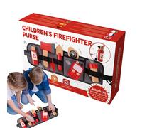 Vjeybv Firefighter Toys for Kids 3-5 | Firefighter Gear Pretend Play - Wooden Educational Role Play Career Cosplay Set With Storage Bag for Toddler, Kids, Boys Girls, Halloween