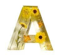 Vjeybv Floral Resin Letter Night Light - Flower Night Light Resin Alphabet,Pressed Flower Resin Letters with Light, Handmade Letter Lamps for Mother, Wife, Women