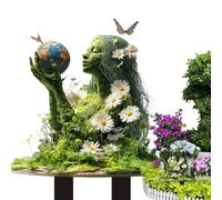 Vjeybv Garden Statues Outdoor, 2D Acrylic Whimsical Garden Stake Decor, Tree Man Fairy Earth Goddess Garden Statue Stakes, Weather-Resistant Flower Pot Decoration For Yard Lawn Patio Accessories