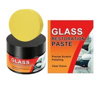Vjeybv Glass Scratch Remover,50g with Sponge Polishing Cleaning Wax - Car Glass Scratch Remover Kit,for Truck SUV RV Van Automotive Vehicle Outdoor Travel Home Farmhouse