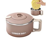 Vjeybv Microwave Ramen Bowl,1200ml Ramen Cooker Soup Mug Lunch Box | Japanese Ramen Bowl Stainless Steel Portable High Capacity Ramen Bowl for Dorm Room Offices College