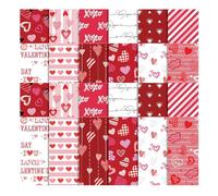 Vjeybv Romantic Pink Scrapbooking Cardstock Paper, 24 Pieces Scrapbook Paper Valentine Specialty Paper - Double Sided Cardstock Paper Love Heart Craft Paper for Scrapbooking Photo Album Arts Craft