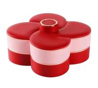 Vjeybv Rotating Snack Serving Tray - Flower Shape Divided Platter Serving Tray, Snackle Box Charcuterie Container, Reusable Food Container Food Storage Organizer Platter for Candy Appetizer Snac