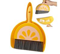 Vjeybv Small Broom Dustpan Set, Fruit Kids Small Cleaning Brush Set, Cartoon Hand Broom Dustpan Set, Portable Small Dustpan Brush Combo for Car, Desk, Keyboard