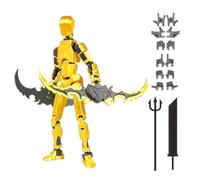 Vjeybv T-13 Action Figure Set, Printed Tit-an 13 Action Figure Multi-Jointed Movable Robot Figures Lucky with 4 Weapons & 6 Hands Sets, for Home Desktop Decoration, Kids' Action Figures