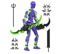Vjeybv T-13 Action Figure Set, Printed Tit-an 13 Action Figure Multi-Jointed Movable Robot Figures Lucky with 4 Weapons & 6 Hands Sets, for Home Desktop Decoration, Kids' Action Figures