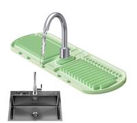Vjeybv Tap Mat for Kitchen Sink - Silicone Draining Mat Around Tap, Silicone Sink Splash Tray Mat Tap, Kitchen Sink Mat Drip Tray Splash Guard, Silicone Drying Mat Drip Draining Holder for Neat