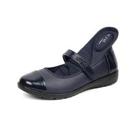 VJH confort Mary Jane Women's Comfortable Round Toe Arch Support Walking Shoes, navy, 5 UK