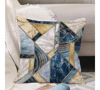 VJIZLOQB Throw Pillow Cushion Cover,abstract background modern marble mosaic artificial agate granite jasper stone texture blu,Pillow Cover for Home Livingroom Couch Bed Sofa Decorate 16 x 16 in
