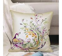 VJIZLOQB Throw Pillow Cushion Cover,Abstract,Peacock Bird Tail Feather Plume Paisley Pattern Ornamental Decoration,Pillow Cover for Home Livingroom Couch Bed Sofa Decorate 16 x 16 in