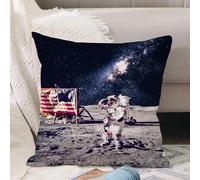 VJIZLOQB Throw Pillow Cushion Cover,American Cosmonaut Galaxy with Flag of the United States, Photo of the Discovery Shuttle,Pillow Cover for Home Livingroom Couch Bed Sofa Decorate 16 x 16 in