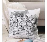 VJIZLOQB Throw Pillow Cushion Cover, and the Dodo. Engraving by John Tenniel (United Kingdom 1872). Illustration from book 's,Pillow Cover for Home Livingroom Couch Bed Sofa Decorate 16 x 16 in