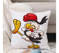 VJIZLOQB Throw Pillow Cushion Cover,Angry cartoon chicken. Vector clip art illustration with simple gradients. All in a single,Pillow Cover for Home Livingroom Couch Bed Sofa Decorate 16 x 16 in