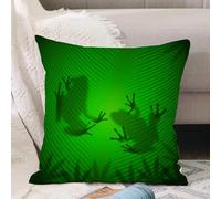 VJIZLOQB Throw Pillow Cushion Cover,Animal Decor,Frog Shadow Silhouette on The Banana Tree Leaf in Tropical Lands Jungle Li,Pillow Cover for Home Livingroom Couch Bed Sofa Decorate 16 x 16 in