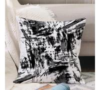 VJIZLOQB Throw Pillow Cushion Cover,art abstract black and white pattern background in the style of old grunge graphics,Pillow Cover for Home Livingroom Couch Bed Sofa Decorate 16 x 16 in
