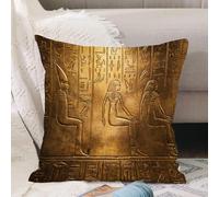 VJIZLOQB Throw Pillow Cushion Cover,Bas relief of Ramesses II and Seth in the Great Temple of Abu Simbel,Pillow Cover for Home Livingroom Couch Bed Sofa Decorate 16 x 16 in