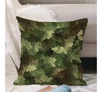 VJIZLOQB Throw Pillow Cushion Cover,Camouflage, hexagonal abstract with frosted glass effect as invisible forest army, green l,Pillow Cover for Home Livingroom Couch Bed Sofa Decorate 16 x 16 in