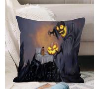 VJIZLOQB Throw Pillow Cushion Cover,Children have nightmares on Halloween night.digital paining,Pillow Cover for Home Livingroom Couch Bed Sofa Decorate 16 x 16 in