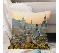 VJIZLOQB Throw Pillow Cushion Cover,City, view of Rome from Castel SantAngelo Italy historic landmark of Vatican, ve,Pillow Cover for Home Livingroom Couch Bed Sofa Decorate 20 x 20 in
