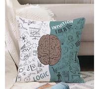 VJIZLOQB Throw Pillow Cushion Cover,Creative brain Idea. Vector concept. Left and right brain functions Human brain concept,Pillow Cover for Home Livingroom Couch Bed Sofa Decorate 16 x 16 in