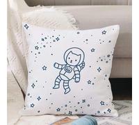 VJIZLOQB Throw Pillow Cushion Cover,Cute cartoon astronaut cat flying in space. Hand drawn doodle style vector illustration.,Pillow Cover for Home Livingroom Couch Bed Sofa Decorate 16 x 16 in