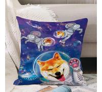 VJIZLOQB Throw Pillow Cushion Cover,Cute corgi dog astronaut floating in space cartoon vector icon illustration. animal scienc,Pillow Cover for Home Livingroom Couch Bed Sofa Decorate 16 x 16 in