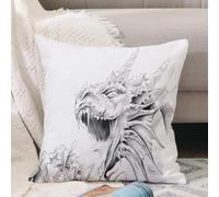 VJIZLOQB Throw Pillow Cushion Cover,Dragon outline for coloring book. Angry fantasy creature. Vector illustration isolated on,Pillow Cover for Home Livingroom Couch Bed Sofa Decorate 16 x 16 in
