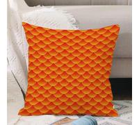 VJIZLOQB Throw Pillow Cushion Cover,EPS 10 Seamless pattern of small colorful goldfish or koi fish scales forming a pattern re,Pillow Cover for Home Livingroom Couch Bed Sofa Decorate 16 x 16 in