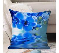VJIZLOQB Throw Pillow Cushion Cover,Floral decor, orchids asian natural flowers reflections on water for spring time relaxing,Pillow Cover for Home Livingroom Couch Bed Sofa Decorate 16 x 16 in