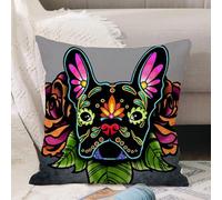 VJIZLOQB Throw Pillow Cushion Cover,glow in the dark decorative dog face from neon color,Pillow Cover for Home Livingroom Couch Bed Sofa Decorate 18 x 18 in