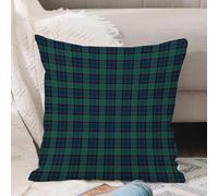 VJIZLOQB Throw Pillow Cushion Cover,Green Blue and Black Tartan Plaid Scottish Seamless Pattern. Texture from tartan plaid tab,Pillow Cover for Home Livingroom Couch Bed Sofa Decorate 16 x 16 in