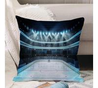 VJIZLOQB Throw Pillow Cushion Cover,hockey stadium with spectators and an empty ice rink sport arena rendering my own design,Pillow Cover for Home Livingroom Couch Bed Sofa Decorate 18 x 18 in