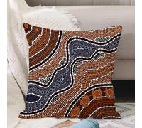 VJIZLOQB Throw Pillow Cushion Cover,illustration based on aboriginal style of dot painting depicting time,Pillow Cover for Home Livingroom Couch Bed Sofa Decorate 16 x 16 in