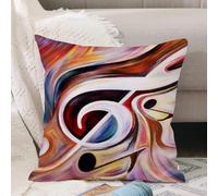 VJIZLOQB Throw Pillow Cushion Cover,Inner Melody series. Design sed of colorful musical shapes as a metaphor on the subject of,Pillow Cover for Home Livingroom Couch Bed Sofa Decorate 18 x 18 in