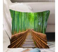 VJIZLOQB Throw Pillow Cushion Cover,Kyoto Japan in the bamboo forest.,Pillow Cover for Home Livingroom Couch Bed Sofa Decorate 16 x 16 in
