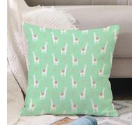VJIZLOQB Throw Pillow Cushion Cover,Lama, Cute Llama with Candy Cane Hearts Fun Pattern su Mint G (2),Pillow Cover for Home Livingroom Couch Bed Sofa Decorate 16 x 16 in