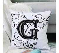 VJIZLOQB Throw Pillow Cushion Cover,Letter G, capital letters inspired by Middle Eastern culture Royal title Classic design,Pillow Cover for Home Livingroom Couch Bed Sofa Decorate 16 x 16 in