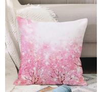 VJIZLOQB Throw Pillow Cushion Cover,Light pink, Japanese cherry blossom sakura tree with a romantic influence of Asian Nature,Pillow Cover for Home Livingroom Couch Bed Sofa Decorate 18 x 18 in