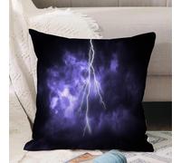 VJIZLOQB Throw Pillow Cushion Cover,Lightning with dramatic clouds. Lightning strike on the dark cloudy sky.,Pillow Cover for Home Livingroom Couch Bed Sofa Decorate 18 x 18 in