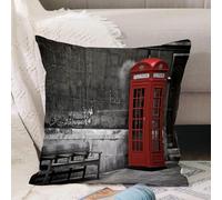 VJIZLOQB Throw Pillow Cushion Cover,London, Famous British Telephone Boot in the Streets of London Important Icon of the cit,Pillow Cover for Home Livingroom Couch Bed Sofa Decorate 16 x 16 in
