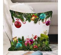 VJIZLOQB Throw Pillow Cushion Cover,Merry christmas and happy new year greeting postcard decoration seamless border vector ill,Pillow Cover for Home Livingroom Couch Bed Sofa Decorate 16 x 16 in