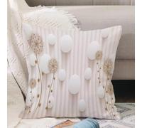 VJIZLOQB Throw Pillow Cushion Cover,Natural Art Spring Dandelion Flower White Fresh Plant Beige Background Art Print,Pillow Cover for Home Livingroom Couch Bed Sofa Decorate 16 x 16 in