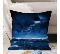 VJIZLOQB Throw Pillow Cushion Cover,Nature Force Background - lightnings in Stormy Sky,Pillow Cover for Home Livingroom Couch Bed Sofa Decorate 16 x 16 in