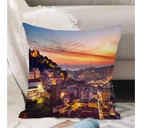 VJIZLOQB Throw Pillow Cushion Cover,Old City of Jerusalem Historic City Center Israel Twilight View,Pillow Cover for Home Livingroom Couch Bed Sofa Decorate 18 x 18 in