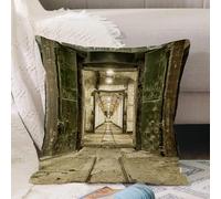 VJIZLOQB Throw Pillow Cushion Cover,Old underground bunker from the Cold War, abandoned destroyed,Pillow Cover for Home Livingroom Couch Bed Sofa Decorate 16 x 16 in