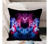 VJIZLOQB Throw Pillow Cushion Cover,Pink and blue cloud of smoke of black isolated background in the form of a skull monster d,Pillow Cover for Home Livingroom Couch Bed Sofa Decorate 18 x 18 in