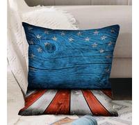 VJIZLOQB Throw Pillow Cushion Cover,Primitive Country, Empty Rustic Wood Pattern Interior American Flag Design Print Decora,Pillow Cover for Home Livingroom Couch Bed Sofa Decorate 16 x 16 in