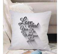 VJIZLOQB Throw Pillow Cushion Cover,Quote, manuscript lettering love what you do what you love and shadow effect,Pillow Cover for Home Livingroom Couch Bed Sofa Decorate 18 x 18 in